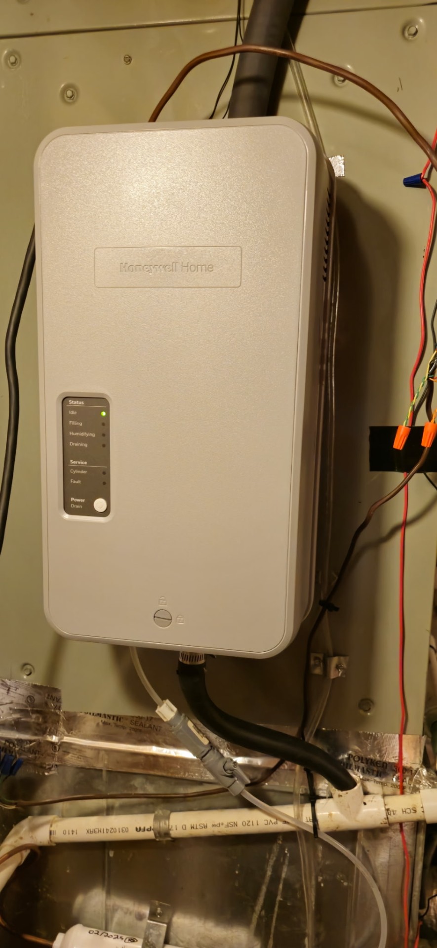 Honeywell humidifier installation by Hometown Services